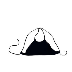 Jolyn “Jones” Halter Tie-Back Black Bikini Top